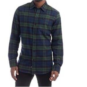 Pladra cotton green blue plaid flannel button up shirt Sz 2X
